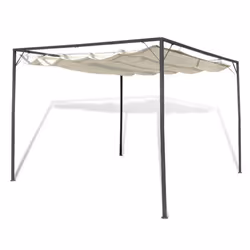 vidaXL Garden Gazebo with Retractable Roof Canopy Outdoor Patio Pavilion Tent