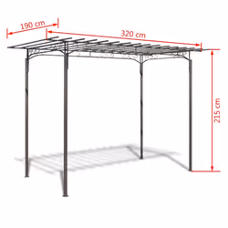 vidaXL Rose Arch Steel Garden Arbor Decoration Gazebos Climbing Plants Support - Additional view 2