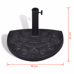 vidaXL Resin Half Round Parasol Base Outdoor Garden Heavy Duty Umbrella Holder