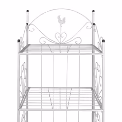 vidaXL Plant Rack Square White Outdoor Garden Flower Pot Display Shelf Rack