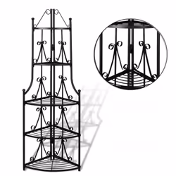 Plant Rack Flower Shelf Garden Pot Storage Shelving Black Corner Shop Display