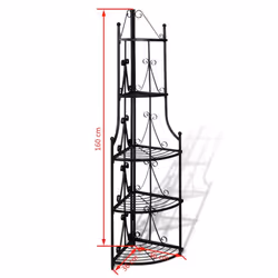 Plant Rack Flower Shelf Garden Pot Storage Shelving Black Corner Shop Display