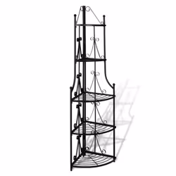 Plant Rack Flower Shelf Garden Pot Storage Shelving Black Corner Shop Display - Additional view 4
