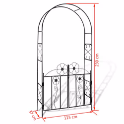 vidaXL Garden Arch Door Climbing Plants Outdoor Patio Arbour Pergola Archway - Additional view 4