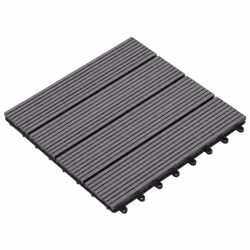 vidaXL 11x WPC Tiles 1mÂ² Grey Water Resistant Floor Decking Boards Sheets