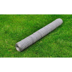 vidaXL Chicken Wire Fence Galvanised Steel 25x0.5m Silver Enclosire Panel
