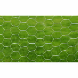 vidaXL Chicken Wire Fence with PVC Coating Wire Mesh Roll Wire Fencing Net - silver, 1 m - Additional view 2