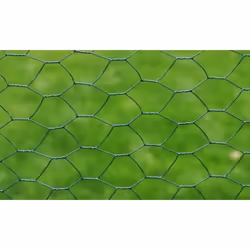vidaXL Chicken Wire Fence Wire Netting Wire Mesh Panel Steel with PVC Coating - green, 0.5 m