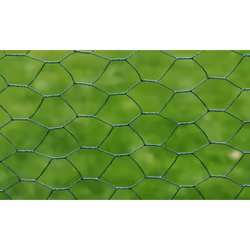vidaXL Chicken Wire Fence Wire Mesh Roll Wire Fencing Galvanised Steel Silver - green, 0.5 m