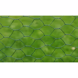 vidaXL Chicken Wire Fence with PVC Coating Wire Mesh Roll Wire Fencing Net - green, 0.75 m