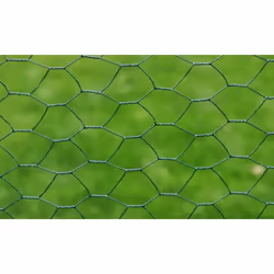 vidaXL Chicken Wire Fence with PVC Coating Wire Mesh Roll Wire Fencing Net - green, 1 m