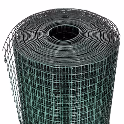 vidaXL Chicken Wire Fence Steel with PVC Coating Wire Mesh Roll Wire Fencing - green, 10 x 1 m 19 x 19 mm - Additional view 2