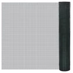 vidaXL Chicken Wire Fence Steel with PVC Coating Wire Mesh Roll Wire Fencing - green, 25 x 1 m 19 x 19 mm