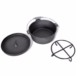 vidaXL 9 Piece Dutch Oven Set Kitchen Pot Fry Pan Support Lid Lifter Cookware - Additional view 5