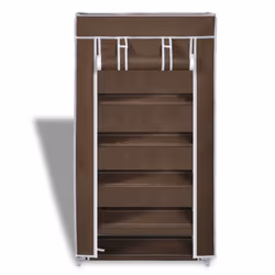 Shoe Storage Rack Wardrobe 5 Tier Shelf Organiser Cabinet Portable Holder Brown - Additional view 5