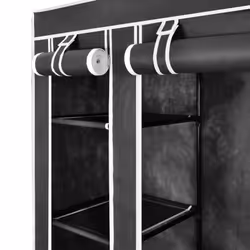 VidaXL 240495 bedroom wardrobe/closet 12 shelves 3 door(s) Black - Additional view 4