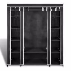 VidaXL 240495 bedroom wardrobe/closet 12 shelves 3 door(s) Black - Additional view 5