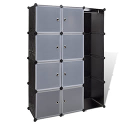 VidaXL 240497 bedroom wardrobe/closet 9 shelves Black, White