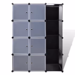 VidaXL 240497 bedroom wardrobe/closet 9 shelves Black, White