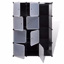 VidaXL 240497 bedroom wardrobe/closet 9 shelves Black, White - Additional view 4