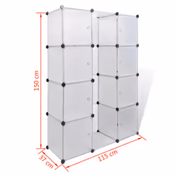 VidaXL 240498 bedroom wardrobe/closet 9 shelves White - Additional view 7
