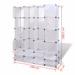 VidaXL 240502 bedroom wardrobe/closet 16 shelves White - Additional view 7