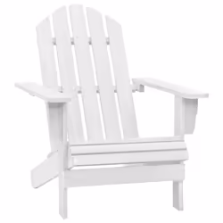 vidaXL Garden Chair Wood White Outdoor Bistro Patio Seating Armchair Lounger