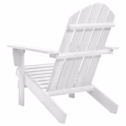 vidaXL Garden Chair Wood White Outdoor Bistro Patio Seating Armchair Lounger