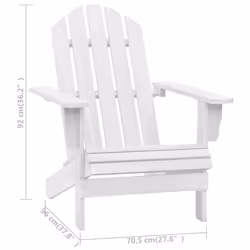 vidaXL Garden Chair Wood White Outdoor Bistro Patio Seating Armchair Lounger - Additional view 5