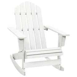 vidaXL Garden Rocking Chair Wood White Outdoor Patio Sun Lounger Armchair Seat