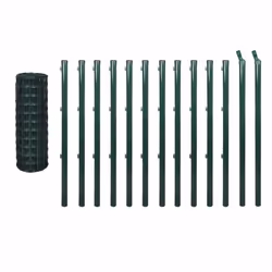 vidaXL Euro Fence Garden Barrier with Post Fence Panel 25x0.8 m Steel Green - Additional view 2