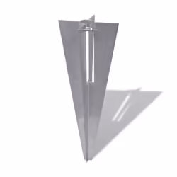 vidaXL 2x Pole Spike Straight Silver Steel Post Supporter Fence Accessory