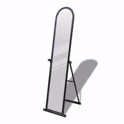 vidaXL Free Standing Floor Mirror Full Length Rectangular Black Bedroom Vanity
