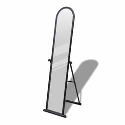 vidaXL Free Standing Floor Mirror Full Length Rectangular Black Bedroom Vanity