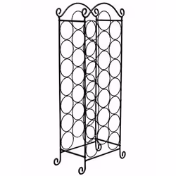 VidaXL 50206, 21 bottle(s), Metal, Black, Floor wine rack