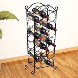 VidaXL 50206 wine rack Floor wine rack 21 bottle(s) Metal Black