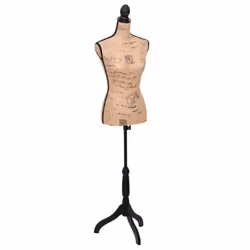 vidaXL Ladies Bust Display Bust Brown Black Jute Female Mannequin Display