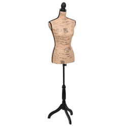vidaXL Ladies Bust Display Bust Brown Black Jute Female Mannequin Display