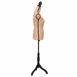 vidaXL Ladies Bust Display Bust Brown Black Jute Female Mannequin Display
