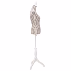 vidaXL Ladies Bust Display Mannequin Linen with Stripes Dressmaker Cloth Model