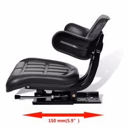 vidaXL Tractor Seat with Backrest Black Arm Rest Waterproof Forklift Replace