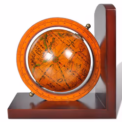 vidaXL Bookstand World Map Globe Classic A Pair Bookend Office Stationery