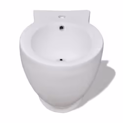 vidaXL Bidet Stand White Ceramic Round Bathroom Toilet Washing Sink Fixture