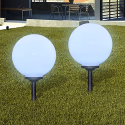 vidaXL 2x Outdoor Pathway Lamps LED 30 cm with Ground Spike Solar Path Light