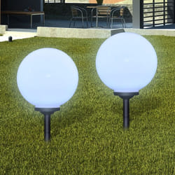 vidaXL 2x Outdoor Pathway Lamps LED 30 cm with Ground Spike Solar Path Light
