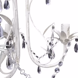 vidaXL Crystal Pendant Ceiling Lamp Chandelier Elegant White Lighting Fixture
