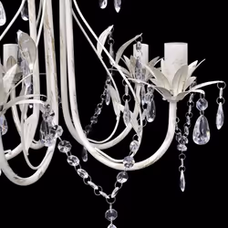 vidaXL Crystal Pendant Ceiling Lamp Chandelier Elegant 5 Bulb Sockets Light
