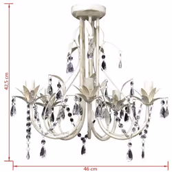 vidaXL Crystal Pendant Ceiling Lamp Chandelier Elegant 5 Bulb Sockets Light - Additional view 6