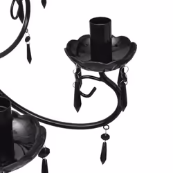 vidaXL Pendant Ceiling Lamp Elegant Chandelier Black 6 Bulb Sockets Light
