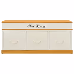 vidaXL Solid Paulownia Wood Storage Bench 100cm Entryway Trunk Seat Organiser